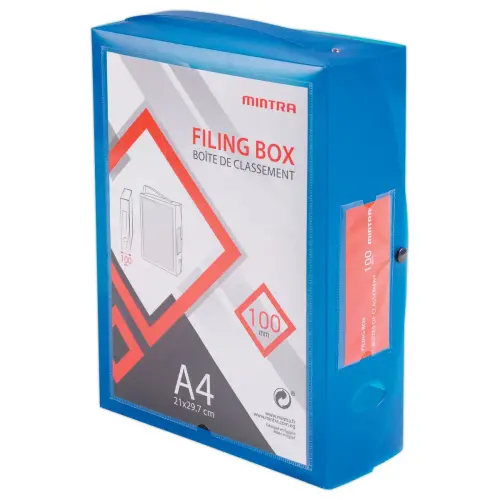 Bo&icirc;te valisette personnalisable  en polypropyl&egrave;ne A4 - Dos 10 cm photo du produit