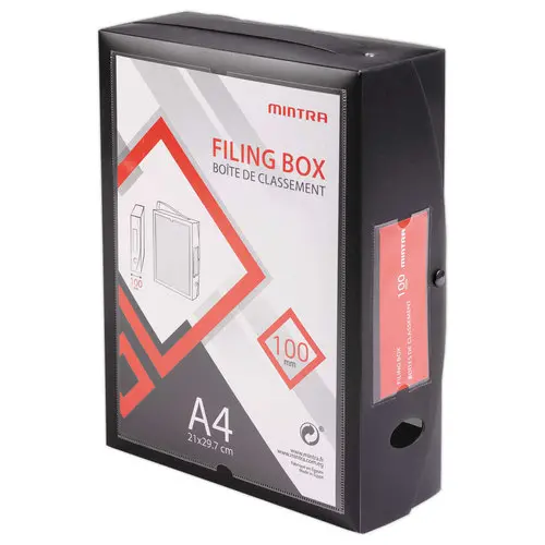 Boîte valisette personnalisable - A4 - Dos 10 cm - noir - ACCESS photo du produit