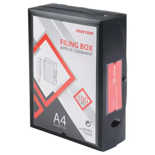 Boîte valisette personnalisable - A4 - Dos 10 cm - noir - Access photo du produit