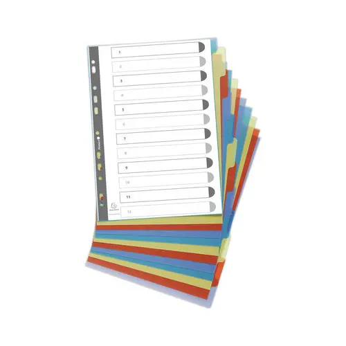 Jeu d'intercalaires Forever PP recyclé pour format A4 - 12 touches - EXACOMPTA photo du produit