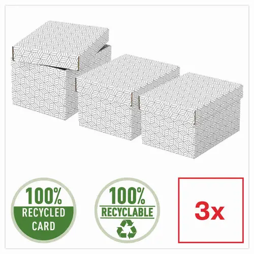 3 Boîtes de rangement Home - Taille S - Blanc - ESSELTE photo du produit