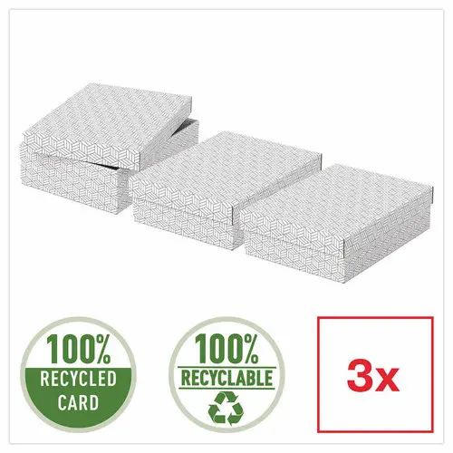3 Boîtes de rangement Home - Taille M basse - Blanc - ESSELTE photo du produit