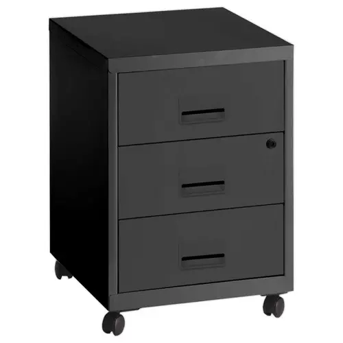 Caisson mobile en métal 3 tiroirs anthracite photo du produit