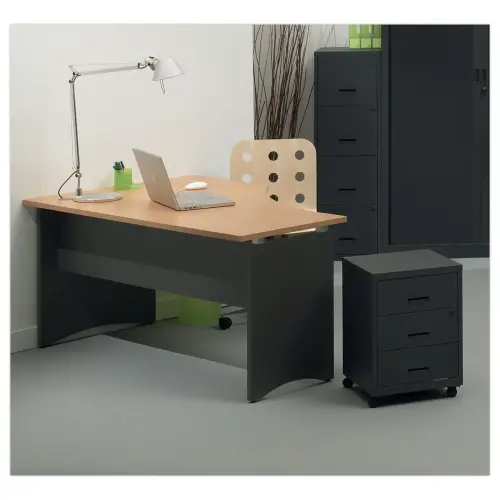 Caisson mobile en métal 3 tiroirs anthracite photo du produit