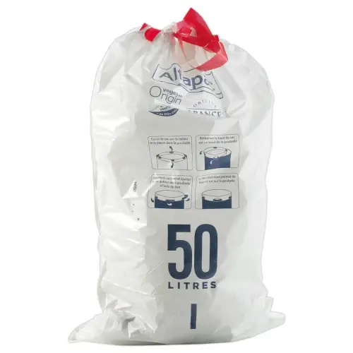 240 Sacs poubelles - Liens élastiques - 50L - Alfapac photo du produit
