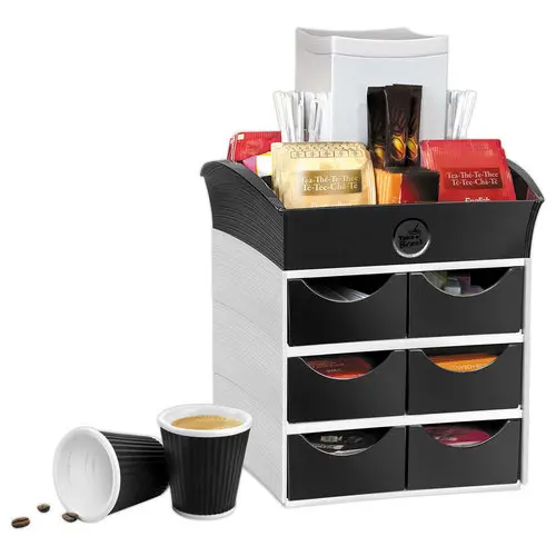 Mini module de rangement 6 tiroirs, noir photo du produit