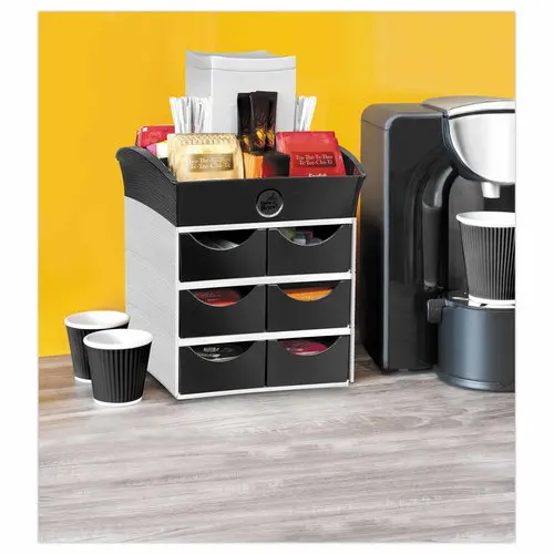 Mini module de rangement 6 tiroirs, noir photo du produit