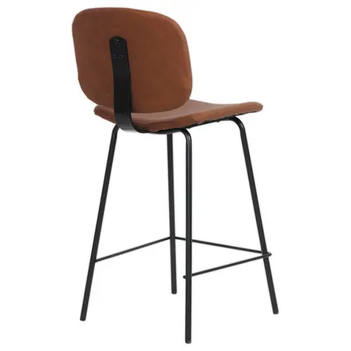 2 Tabourets hauts vintage mont&eacute;s marrons photo du produit