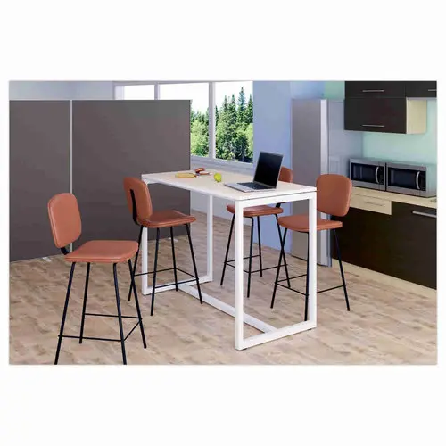 2 Tabourets hauts vintage mont&eacute;s marrons photo du produit