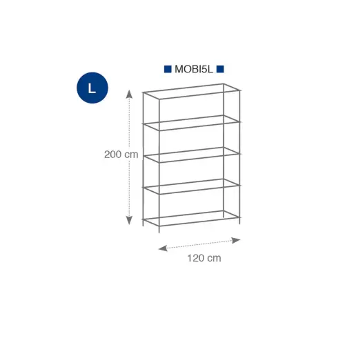 Etagère multifonction 5 niveaux L120 cm photo du produit