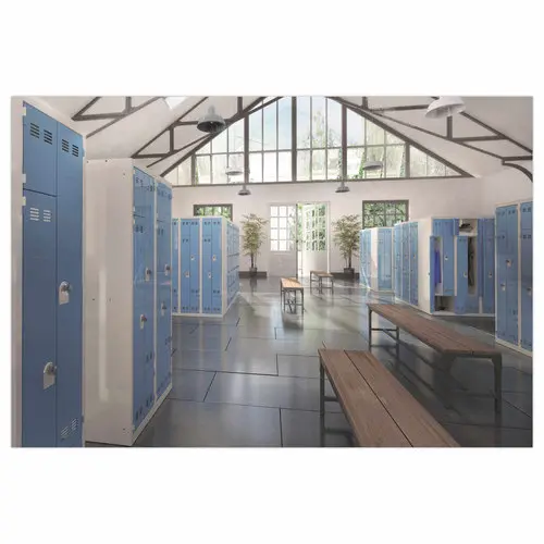 Vestiaire gain de place porte en L 1 colonne -2 utilisateurs- Gris photo du produit