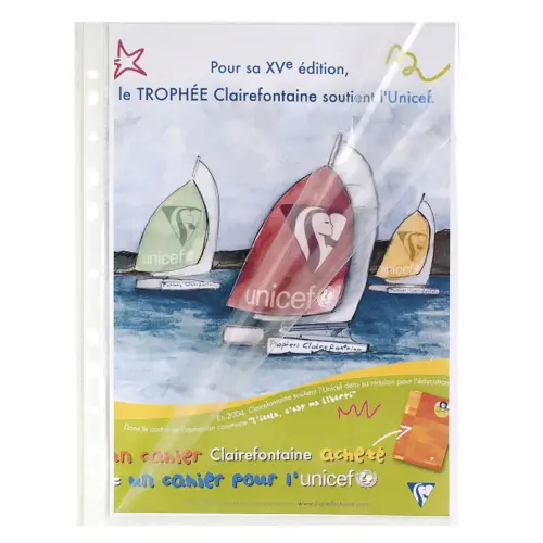 10 Pochettes perforées lisses - ouverture haut et coin - Exacompta photo du produit
