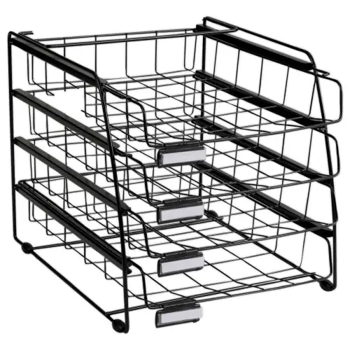 Set de 4 corbeilles coulissantes à la française fil métal noir - ALBA photo du produit