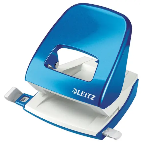 Perforateur blanc 2 trous coloré 30 feuilles - Bleu - Leitz photo du produit