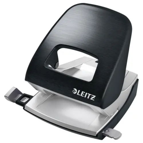 Perforateur blanc 2 trous coloré 30 feuilles - Noir - Leitz photo du produit
