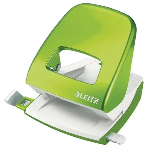Perforateur blanc 2 trous color&eacute; 30 feuilles - Vert - Leitz photo du produit