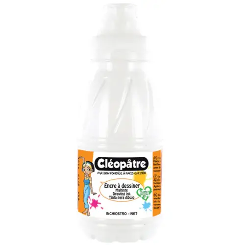 Encre &agrave; dessiner &agrave; base d'eau - 500 ml - Blanc - Cl&eacute;op&acirc;tre photo du produit