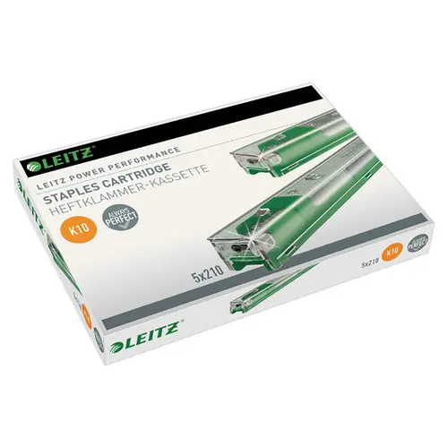 Boite de 5 cassettes d'agrafes pour LEITZ 5551 - Type K10 - vert - LEITZ photo du produit