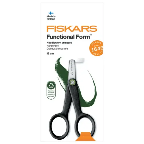 Ciseaux Fiskars ambidextres 13 cm bouts pointus recylc&eacute;s / recyclables photo du produit