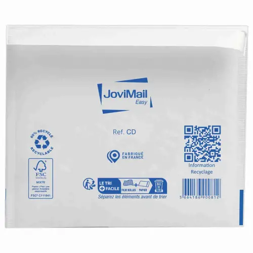 10 Pochettes matelassées Sealed Air - 180 x 160 mm - Blanc - JOVIMAIL photo du produit
