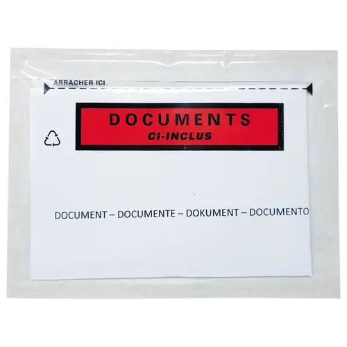 250 Pochettes d'exp&eacute;dition adh&eacute;sives "Documents ci-inclus" - C6 - 162 x 120 mm photo du produit
