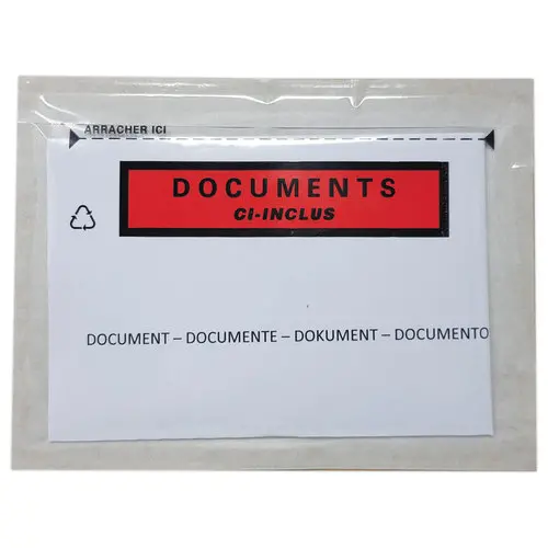 1000 Pochettes adhésives 'DOCUMENTS CI-INCLUS' format A6 162x120 mm photo du produit