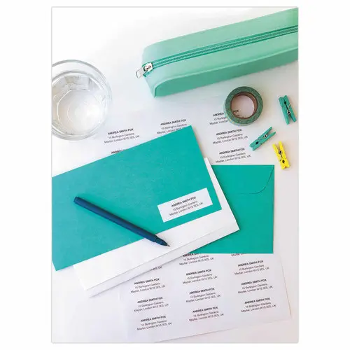 10 Feuilles A4 soit 330 étiquettes blanches coins carrés 70x25,4 mm photo du produit