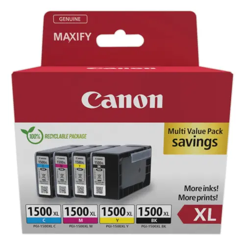 4 Cartouches PGI1500XL – Noir et couleurs – CANON photo du produit