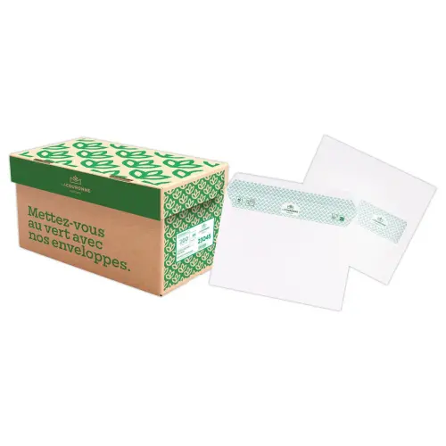 200 Enveloppes C5 blanches recycl&eacute;es 80gr/m&sup2; bande protec fen&ecirc;tre 45x100 photo du produit
