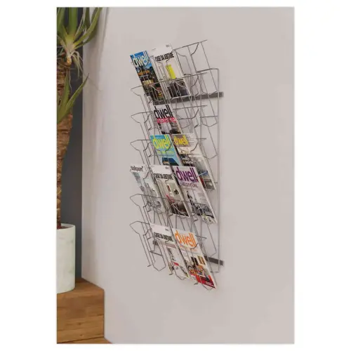 Présentoir mural en fil métal 21 compartiments photo du produit
