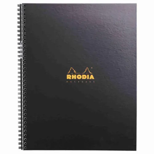 Cahier couverture carton - 160 pages A4+lign&eacute; - Noir - RHODIA photo du produit
