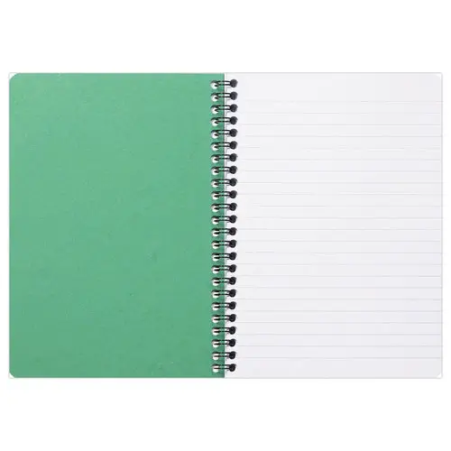 Cahier recyclé à spirales pages A4 ligné. photo du produit