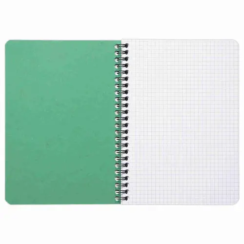 Cahier recyclé à spirales pages A5 5x5. photo du produit