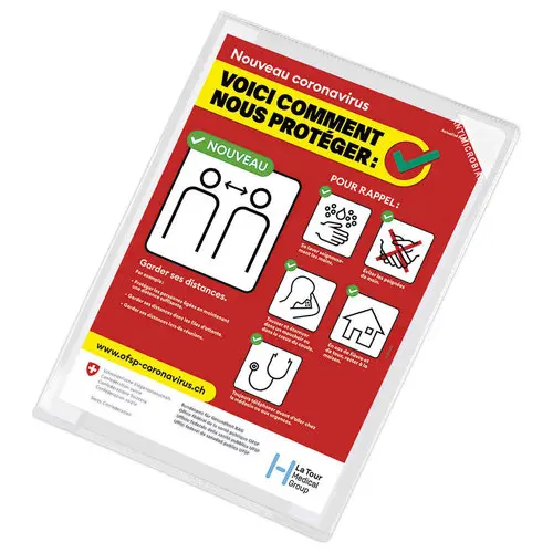 5 Pochettes d'affichage KANG EASY CLIC antimicrobiennes A4 photo du produit