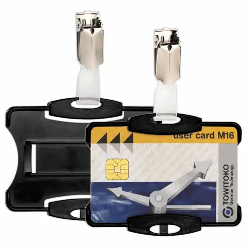 25 Porte-carte sécurité ouvert avec clip noir photo du produit