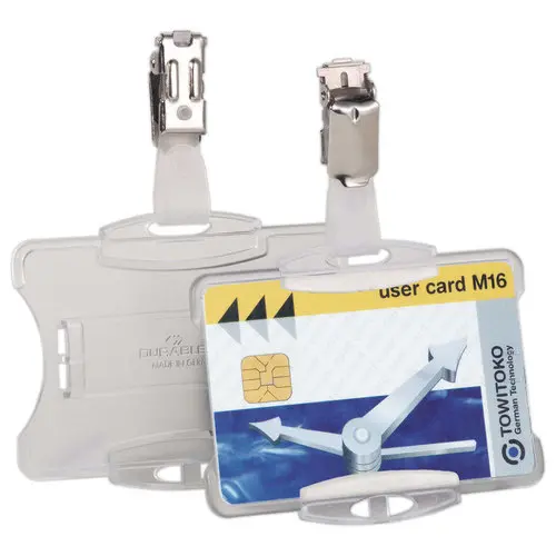 25 Porte-cartes - Avec clip - Transparent - DURABLE photo du produit