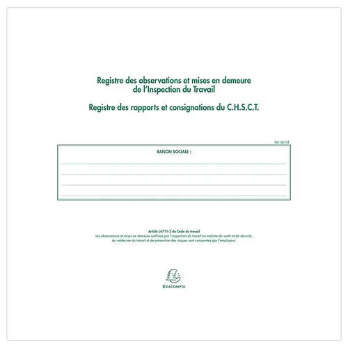 Piqûre inspection du travail et du C.S.E. - 24x32 cm - 16 pages photo du produit