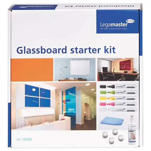 Kit de d&eacute;marrage pour tableau en verre - 11 pi&egrave;ces - LEGAMASTER photo du produit