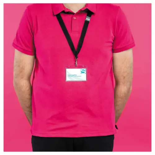 10 Porte-noms avec lacets textile noirs 9x 6 cm photo du produit