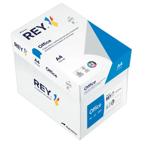 1 Carton de 2 500 feuilles de papier blanc - A4 - 80g - REY OFFICE photo du produit