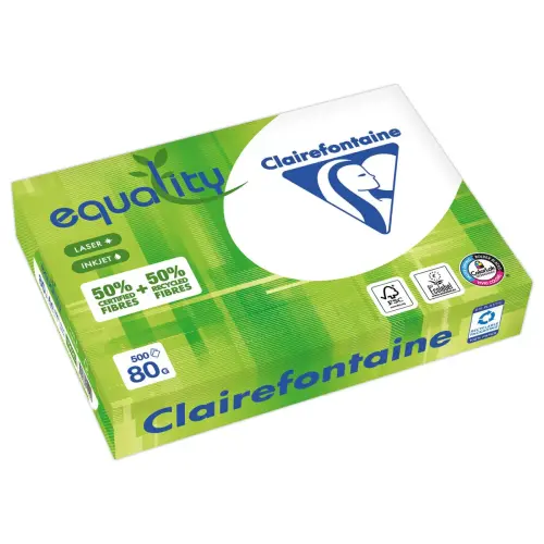 5 Ramettes de papier recyclé EQUALITY A4 - 80 g - CLAIREFONTAINE photo du produit