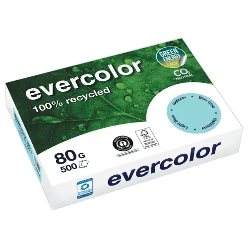 Ramette de 500 feuilles de papier recycl&eacute; Evercolor A4 80g photo du produit