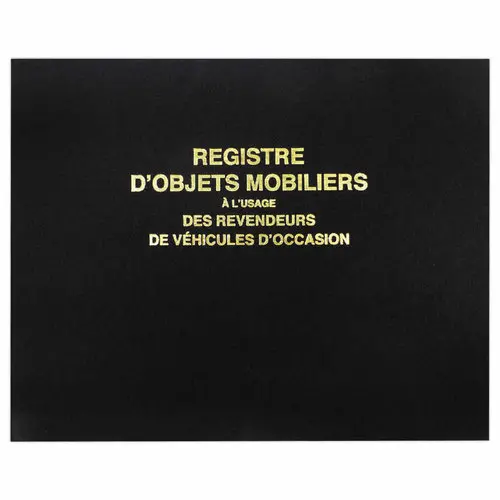 Registre d'objets mobiliers garagistes/véhicules d'occasion 100 pages photo du produit