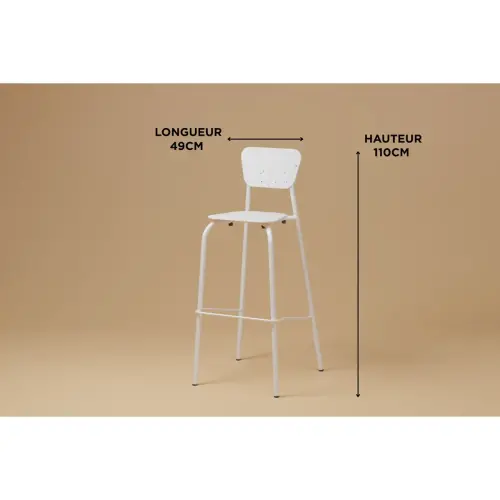 Tabouret haut MAHAUT d&eacute;cor FLOREAL mont&eacute; photo du produit
