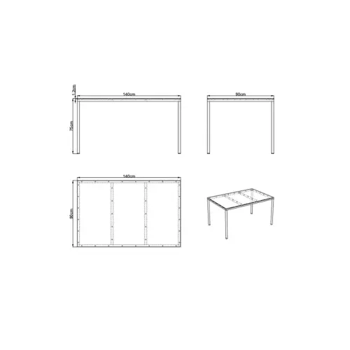Table rectangulaire 140x90 cm MAHAUT décore FLOREAL recyclée photo du produit