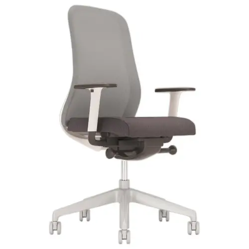 Siège SOULY synchrone - Avec accotoirs - Dos résille - Gris photo du produit