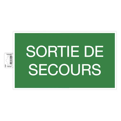 Panneau adhésif Issue de Secours 35 cm- Vert photo du produit