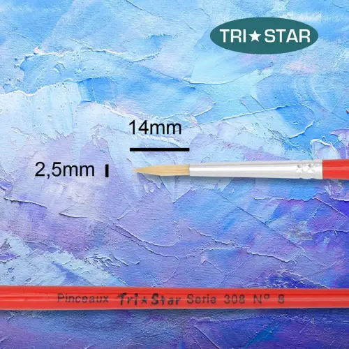 Pinceau rond peinture acrylique et &agrave; l'huile - En soie - N&deg;8 - Oz International photo du produit