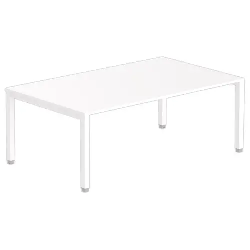 Table modulaire rectangulaire 200 x 120 blanc/blanc photo du produit
