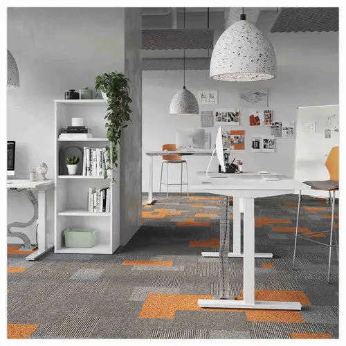 Bureau BERNE &eacute;lectrique 160 x 80 acacia/alu boitier simple photo du produit